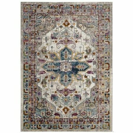 SAFAVIEH Aria Power Loom Woven Medium Rectangle Rugs, Cream and Multi Color - 4 x 6 ft. ARA160C-4